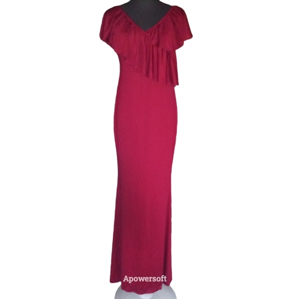 Burgundy Maternity Maxi - Picture 6 of 6
